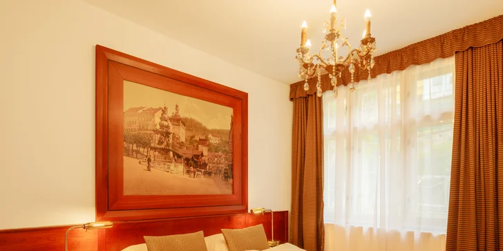 Luxusný hotel na karlovarskej kolonáde: pobyt s možnosťou raňajok aj pivných kúpeľov