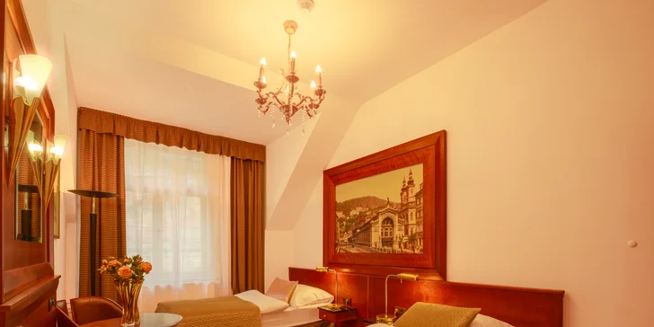 Luxusný hotel na karlovarskej kolonáde: pobyt s možnosťou raňajok aj pivných kúpeľov