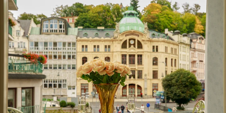 Luxusný hotel na karlovarskej kolonáde: pobyt s možnosťou raňajok aj pivných kúpeľov