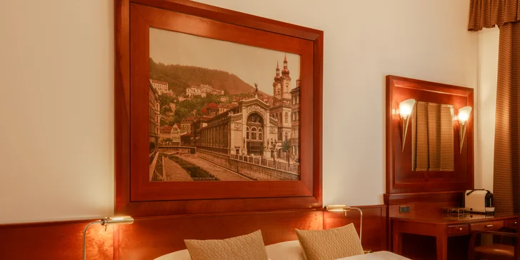 Luxusný hotel na karlovarskej kolonáde: pobyt s možnosťou raňajok aj pivných kúpeľov