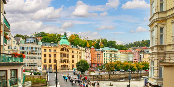 Luxusný hotel na karlovarskej kolonáde: pobyt s možnosťou raňajok aj pivných kúpeľov
