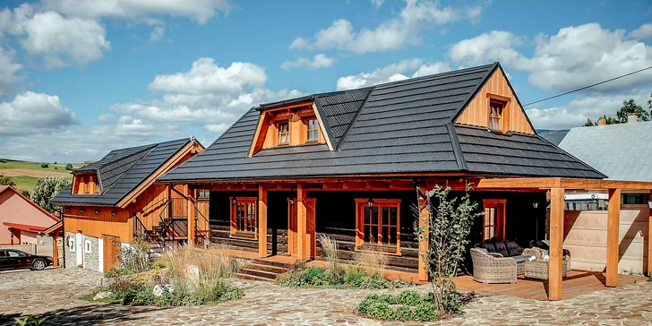 Kúzelný pobyt na Orave: moderná chalupa pre 8 osôb s privátnym mini wellness a veľkou záhradou