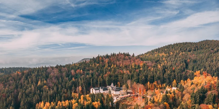 Pobyt na zámku pri Karlových Varoch: neobmedzený wellness, polpenzia, masáž aj procedúry