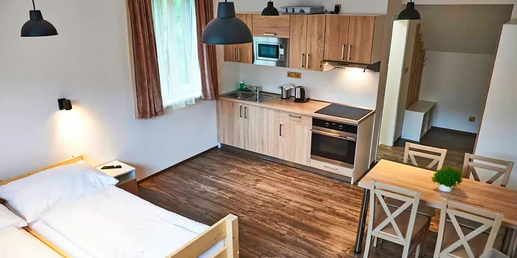 Bílá v Beskydoch: apartmány s kuchynkou, vstup do detského parku aj možnosť privátnej sauny