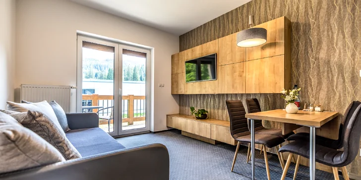 Pobyt plný pohody v štýlovom apartmáne v srdci lyžiarskeho strediska Jasná pre 2 až 4 osoby