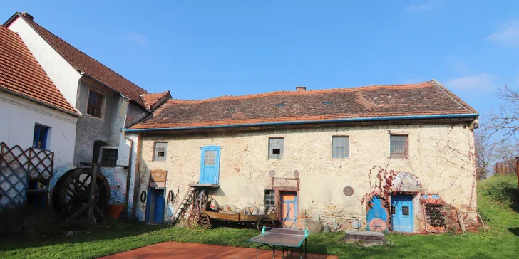 Ubytovanie v originálnom mlynskom apartmáne na juhu Moravy pre milovníkov kumštu