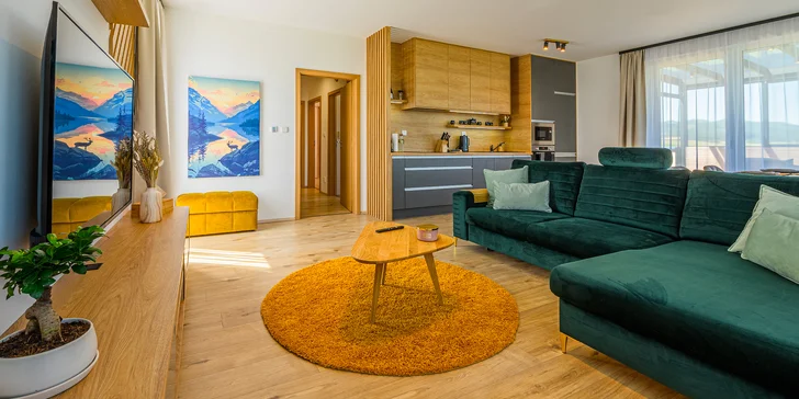 Pokoj a Tatry ako na dlani: pobyt v apartmáne s privátnym wellness pre 2 až 4 osoby