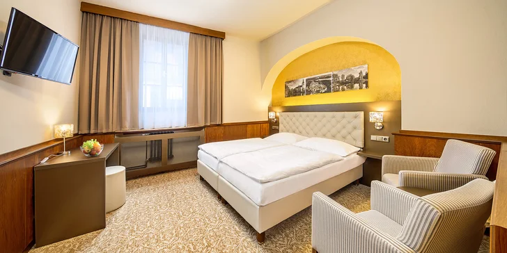 4* pobyt v Třeboni: krásny hotel priamo na námestí, strava aj procedúry