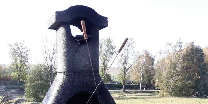 Rodinná pohoda na Vysočine: mobilný domček až pre 5 osôb s terasou