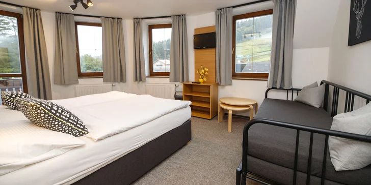 Penzión v Jeseníkoch s polpenziou a bazénom: izby až pre 8 osôb