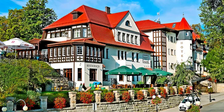 Polanica Zdrój: historický hotel s wellness, polpenzia aj vybavenie pre rodiny