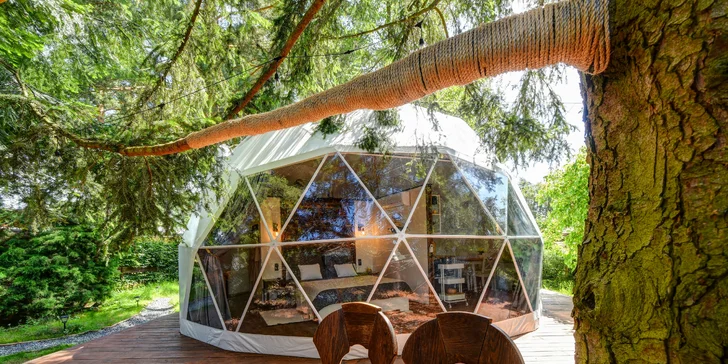 Glamping pri pláži na Slapoch: raňajky aj privátna vírivka a vonkajšia sauna