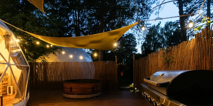 Glamping pri pláži na Slapoch: raňajky aj privátna vírivka a vonkajšia sauna