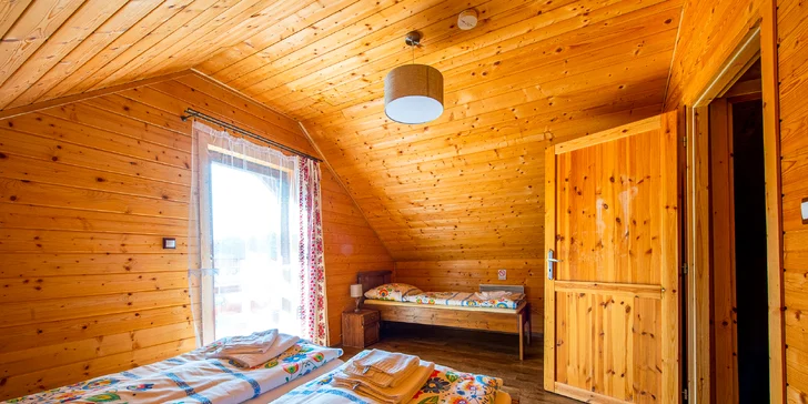 Lopušná Dolina po Tatrami: pobyt v izbách alebo chatke s wellness a možnosťou stravy