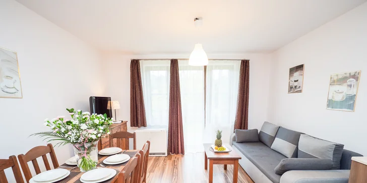 Moderné apartmány pod Śnieżnikiem: wellness, raňajky a zázemie pre rodiny s deťmi