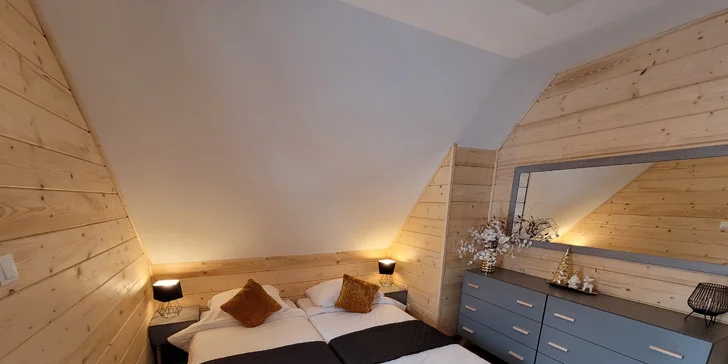 Luxusná chata v Kladskom kotli až pre 8 osôb: kuchynka, gril aj sauna