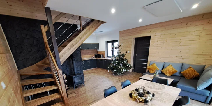 Luxusná chata v Kladskom kotli až pre 8 osôb: kuchynka, gril aj sauna