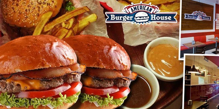 American Burger menu s hranolkami a nápojom