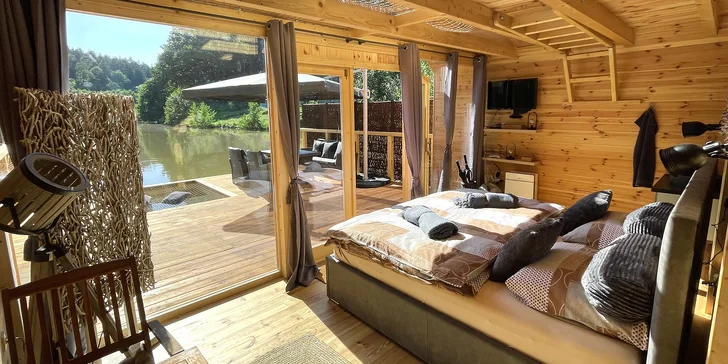 Kúzelný Lakehouse Amálka s neobmedzenou saunou, vírivkou a raňajkovým košom