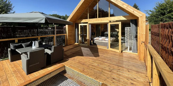 Kúzelný Lakehouse Amálka s neobmedzenou saunou, vírivkou a raňajkovým košom