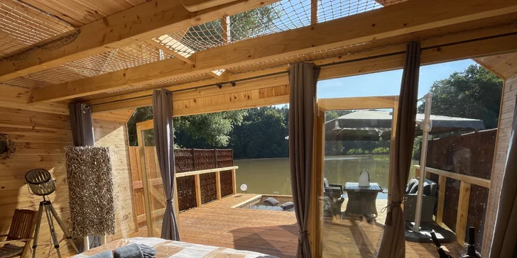 Kúzelný Lakehouse Amálka s neobmedzenou saunou, vírivkou a raňajkovým košom