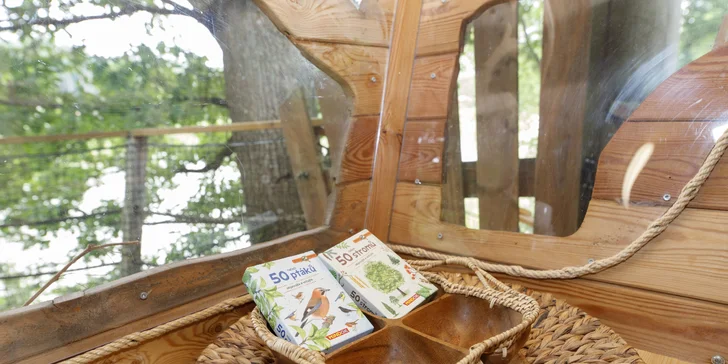 Netradičný relax v Českém raji: domček na strome až pre 4 osoby a zapožičanie loďky aj možnosť raňajkového koša