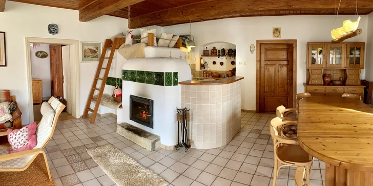 Pobyt na chalupe v Podkrkonoší: vybavené štúdio alebo apartmán, sauna a jacuzzi