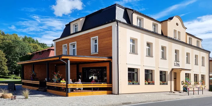 Luxusný kúpeľný pobyt v Jeseníkoch: raňajky alebo polpenzia aj neobmedzený wellness