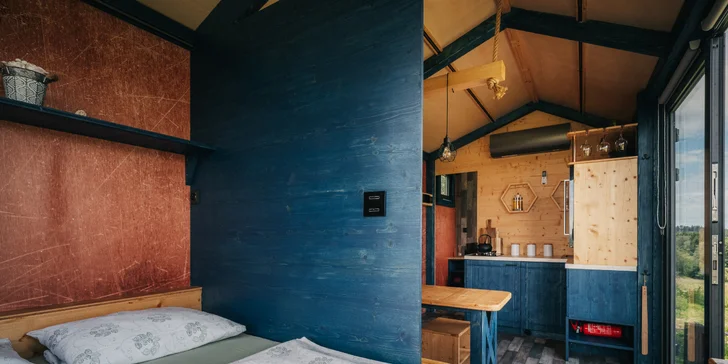 Tiny House Louis na Lipensku: skvelé vybavenie vrátane kuchyne a kúpeľne, prekrásny výhľad