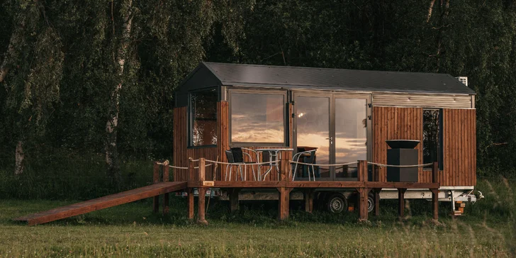 Tiny House Louis na Lipensku: skvelé vybavenie vrátane kuchyne a kúpeľne, prekrásny výhľad