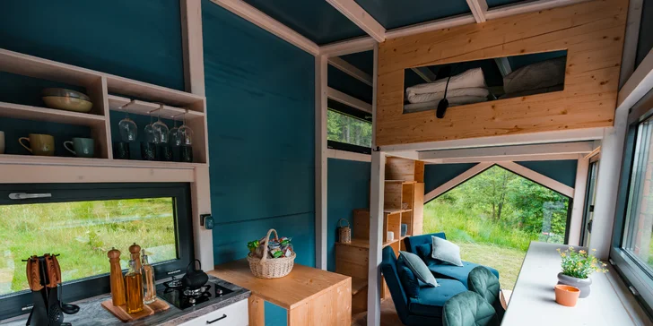 Tiny House Česílko: skvelá poloha blízko Lipna, vlastná sauna aj terasa s výhľadom
