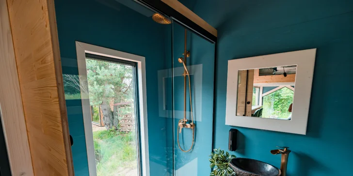 Tiny House Česílko: skvelá poloha blízko Lipna, vlastná sauna aj terasa s výhľadom