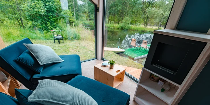 Tiny House Česílko: skvelá poloha blízko Lipna, vlastná sauna aj terasa s výhľadom