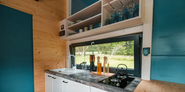 Tiny House Česílko: skvelá poloha blízko Lipna, vlastná sauna aj terasa s výhľadom