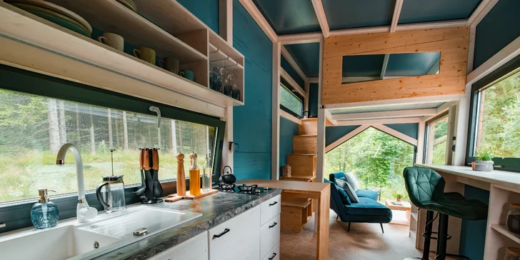 Tiny House Česílko: skvelá poloha blízko Lipna, vlastná sauna aj terasa s výhľadom