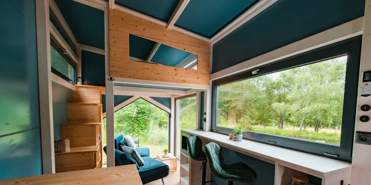 Tiny House Česílko: skvelá poloha blízko Lipna, vlastná sauna aj terasa s výhľadom
