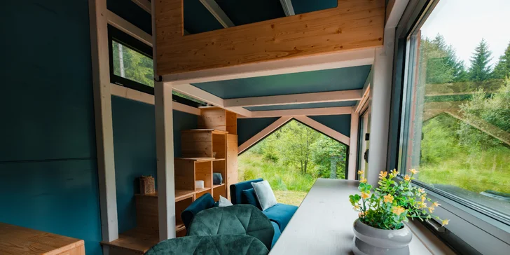 Tiny House Česílko: skvelá poloha blízko Lipna, vlastná sauna aj terasa s výhľadom