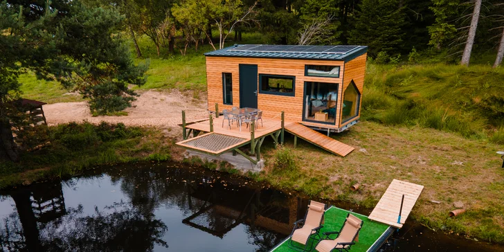 Tiny House Česílko: skvelá poloha blízko Lipna, vlastná sauna aj terasa s výhľadom