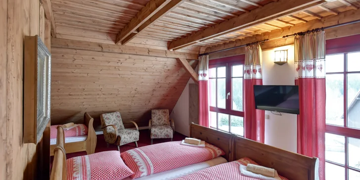 Krušné hory aj s jedlom: vybavený apartmán alebo chalupa až pre 14 osôb