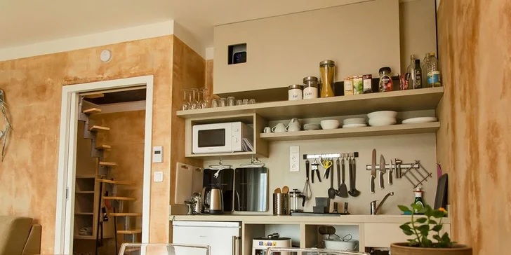 Krásne apartmány uprostred Hrubého Jeseníka: kuchynka aj krytá terasa