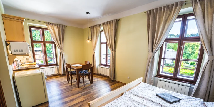 Útulný penzión v Jeseníkoch: apartmán až pre 6 osôb, výlety do Veľkých Losín, na Praděd aj k vodopádom