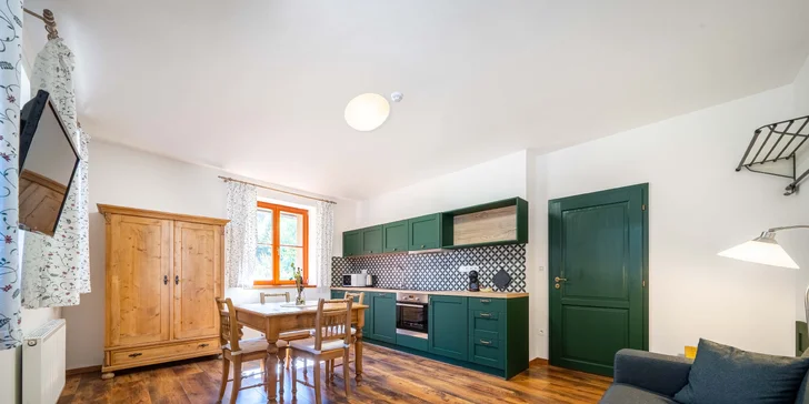 Šumavská Modrava: vybavené apartmány pre dvoch alebo rodinu, vrátane polpenzie aj privátneho wellness