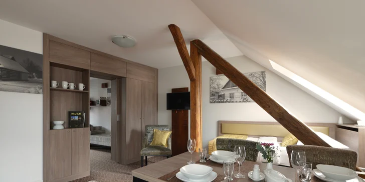 Relax na Vysočine: pobyt v dizajnovom apartmáne, sauna aj vstupenka do sklárne