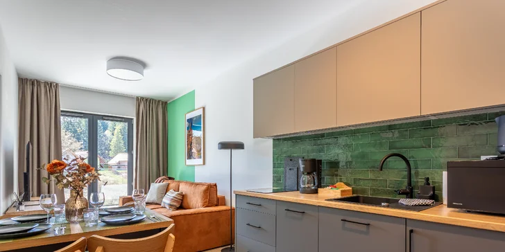 Szklarska Poręba: moderné apartmány, neobmedzené wellness, možnosť raňajok