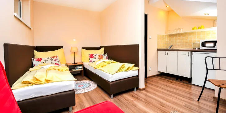 Oddych v útulnom štúdiu na úpätí Tatier: možnosť stravy, na skok aquapark aj turistické chodníky