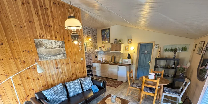 Útulné apartmány na brehu Slapskej priehrady: možnosť wellness, požičanie kanoe a plavby člnom s kapitánom