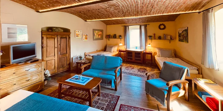 Útulné apartmány na brehu Slapskej priehrady: možnosť wellness, požičanie kanoe a plavby člnom s kapitánom