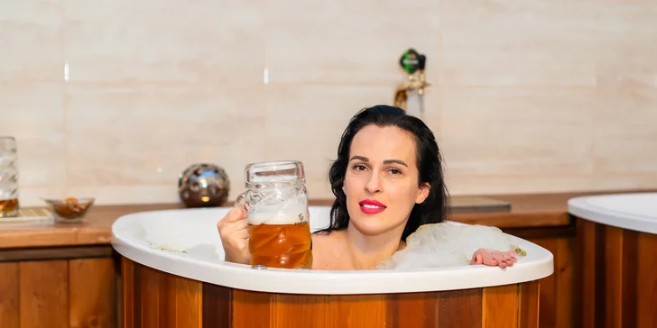 Privátne pivné alebo bylinkové kúpele s wellness, občertvením a neobmedzenou konzumáciou piva