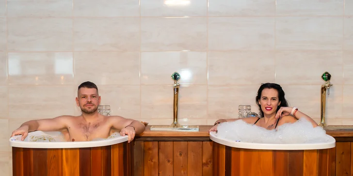 Privátne pivné alebo bylinkové kúpele s wellness, občertvením a neobmedzenou konzumáciou piva