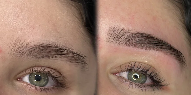 Prirodzene pôsobiace zahustenie mihalníc (1D alebo 2D mihalnice), laminácia obočia či lash lift